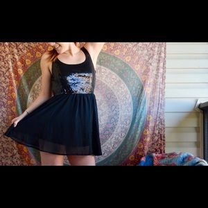 Black sequin dress